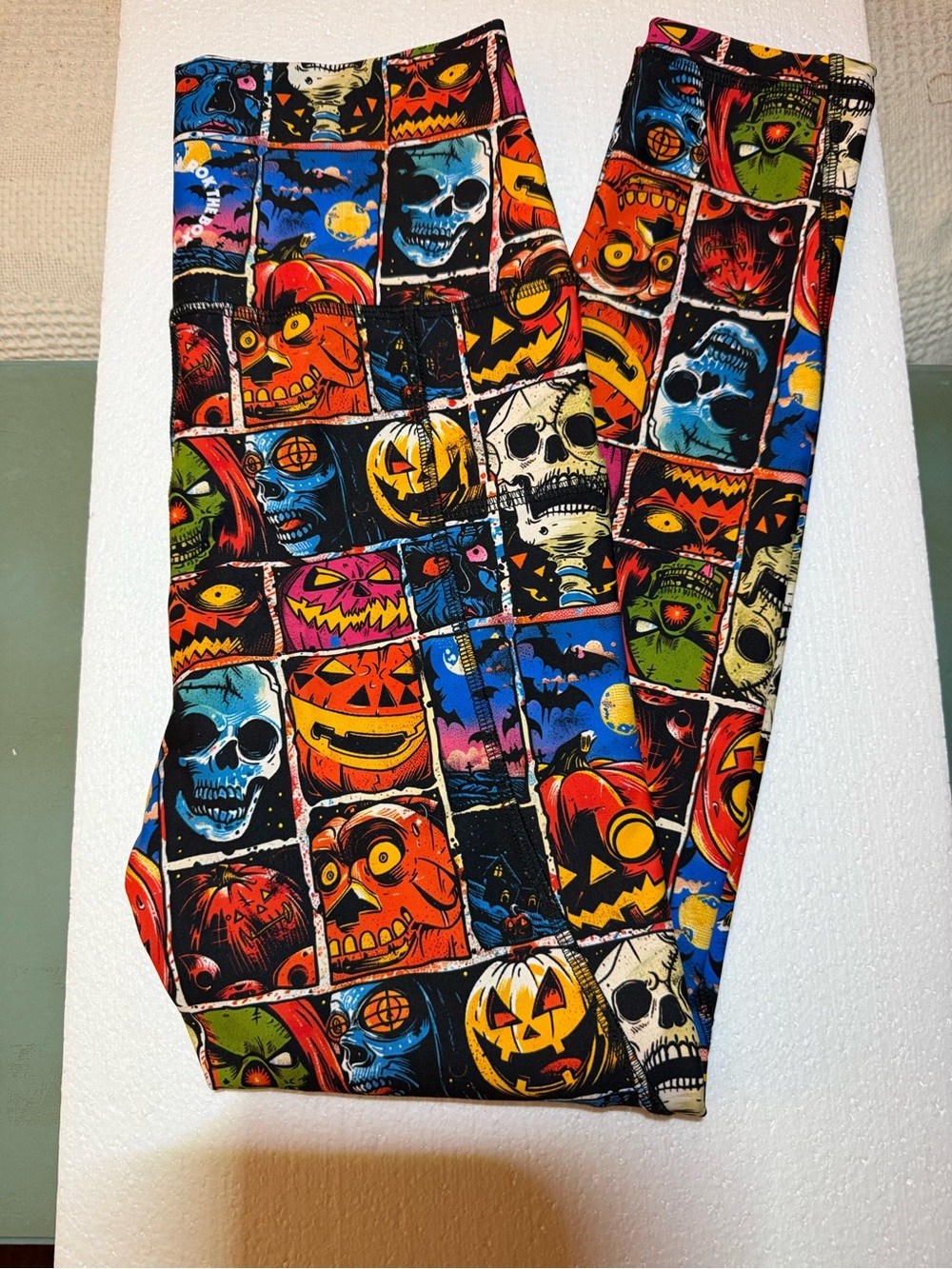 RoktheBox M Classic Monster Graphic Print Leggings, Squat-proof, Lift, Yoga, Gym